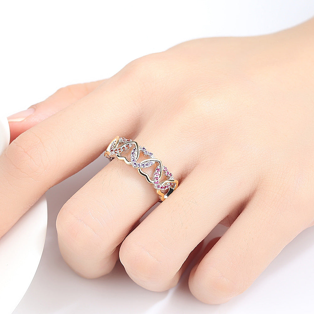 Anillos De Cobre De Pareja De Corazón De Dos Colores al por mayor